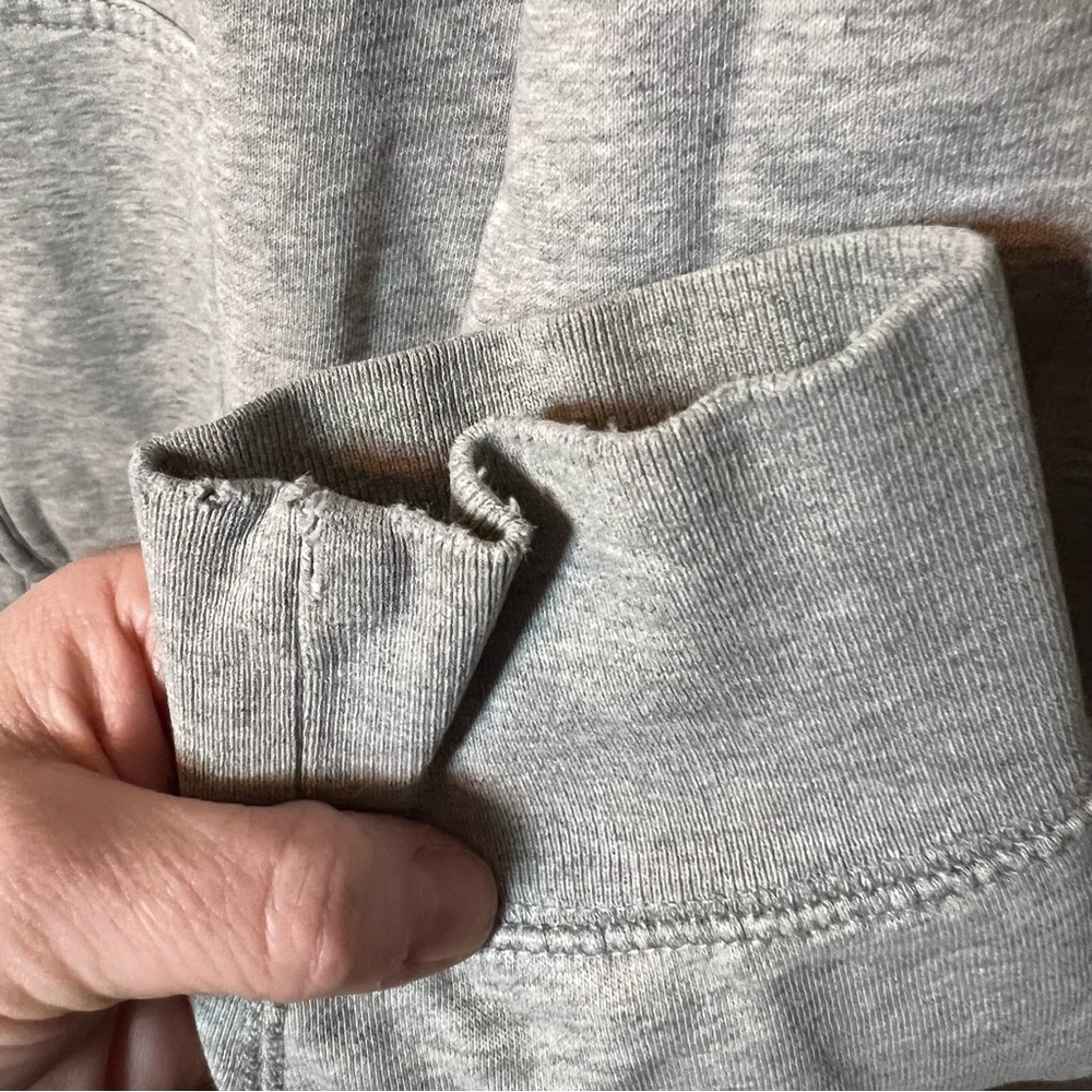 GAP Logo Full Zip Hoodie Adult L Heather Gray Soft Cotton Blend Sweatshirt - Picture 4 of 8